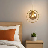 Moderne Pendelleuchte aus Glas 1-flammige Kugel für das Schlafzimmer