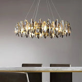 Moderne Pendelleuchte mit Kristallringen dimmbar für Wohnzimmer