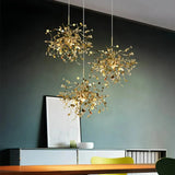 Moderne Sputnik-Pendelleuchte in Gold für das Esszimmer