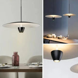 Moderne UFO Hängeleuchte für Esszimmer, höhenverstellbar, schwarz