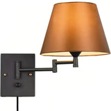 Moderne Wandleuchte fürs Schlafzimmer mit Stoffschirm und verstellbarem Arm, dimmbar