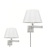 Moderne Wandleuchte fürs Schlafzimmer mit Stoffschirm und verstellbarem Arm, dimmbar