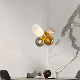 Buntglas Cluster-Pendelleuchte 4-flammig für Esszimmer