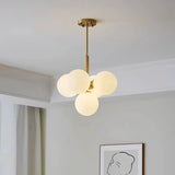 Moderne Bubble LED Pendelleuchte aus Opalglas für Esszimmer