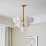 Moderne Bubble LED Pendelleuchte aus Opalglas für Esszimmer