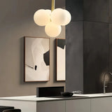 Moderne Bubble LED Pendelleuchte aus Opalglas für Esszimmer