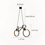 Moderne Fahrrad Pendelleuchte aus Schmiedeeisen 2 flammig