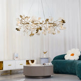 Moderne Keramik-Kronleuchter mit Ginkgo-Design fürs Wohnzimmer