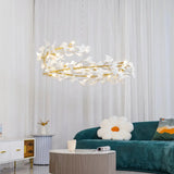 Moderne Keramik-Kronleuchter mit Ginkgo-Design fürs Wohnzimmer