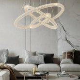 Moderne Kristall-Ring Pendelleuchte für das Wohnzimmer