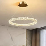 Moderne Kristall-Ring Pendelleuchte für das Wohnzimmer