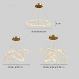 Moderne Kristall-Ring Pendelleuchte für das Wohnzimmer