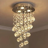 Moderne LED-Kristall-Deckenleuchte in Chrom für das Esszimmer