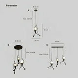 Moderne LED-Pendelleuchte im Iron-Man-Stil für das Esszimmer
