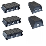 Moderne LED-Solar-Außenwandleuchte Schwarz IP65