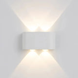 Moderne LED Außenwandleuchte Up & Down IP65 rechteckig