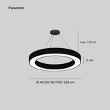 Moderne LED Ring Pendelleuchte – dimmbar, schwarz, ideal für Esszimmer & Büro