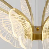 Elegante goldene LED-Pendelleuchte im Schmetterlingsdesign