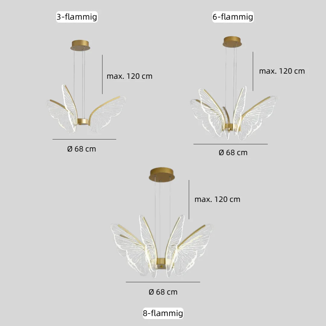 LED-Pendelleuchte für den Esstisch, Gold, 3/6/8-flammig