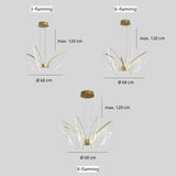 LED-Pendelleuchte für den Esstisch, Gold, 3/6/8-flammig