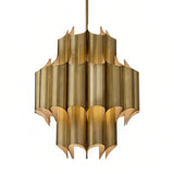 Moderne Pendelleuchte aus Messing im Röhren-Design für den Esstisch