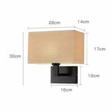 Moderne Stoff Wandleuchte in Braun für Schlafzimmer