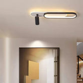 Moderne flache LED Deckenlampe mit schwenkbarem 355° Spot