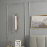 Moderne Gold Wandleuchte aus Metall und Glas für Schlafzimmer