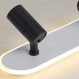 Moderne flache LED Deckenlampe mit schwenkbarem 355° Spot