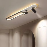 Moderne flache LED Deckenlampe mit schwenkbarem 355° Spot