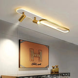 Moderne flache LED Deckenlampe mit schwenkbarem 355° Spot