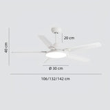 Moderner Deckenventilator mit Licht und 5 Flügeln