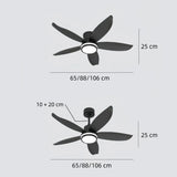 Moderner Deckenventilator mit Licht und Fernbedienung, 5 Flügel