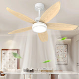 Moderner Deckenventilator mit Licht und Fernbedienung, 5 Flügel