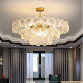 Moderner Kronleuchter aus Glas mit Muscheldesign für Wohnzimmer