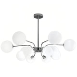 Moderner Kronleuchter im Opalglas Kugeldesign für Wohnzimmer