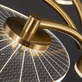 Moderner Kronleuchter in Gold mit Blatt-Design für das Wohnzimmer