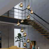 Moderner LED-Kronleuchter aus Glas für das Treppenhaus