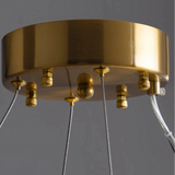 Moderner runder Kristall-Kronleuchter in Gold für Wohnzimmer
