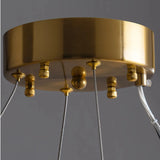 Moderner runder Kristall-Kronleuchter in Gold für Wohnzimmer