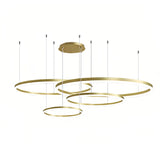 Moderne LED Ring Pendelleuchte aus Metall – dimmbar fürs Wohnzimmer