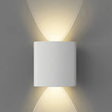 Moderne LED-Außenwandleuchte in Weiß mit Up-&-Down-Licht