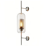 Wandleuchte im Industrial Stil aus Metall und Glas in Goldfarben für Wohnzimmer