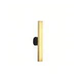 Moderne lange Wandleuchte in Schwarz-Gold für den Innenbereich