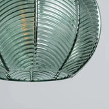 Pendelleuchte Grün Glas Kugel im Vintage Stil fürs Esszimmer