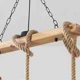 Pendelleuchte Holz Seil Industrial für Esszimmer