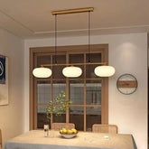 3-flammige LED Pendelleuchte aus Glas im japanischen Stil für das Esszimmer