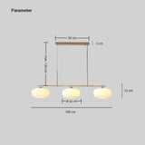 3-flammige LED Pendelleuchte aus Glas im japanischen Stil für das Esszimmer