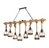 Pendelleuchte Holz Seil Industrial für Esszimmer