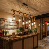 Pendelleuchte Holz Seil Industrial für Esszimmer